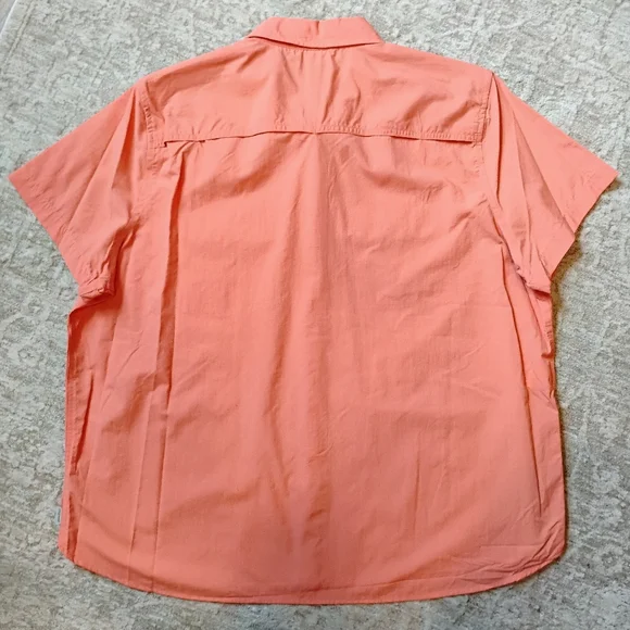 NWT XL Eddie Bauer Mountain Ripstop Orange Hiking Outdoor Button Up SS Shirt NEW - Picture 2 of 12